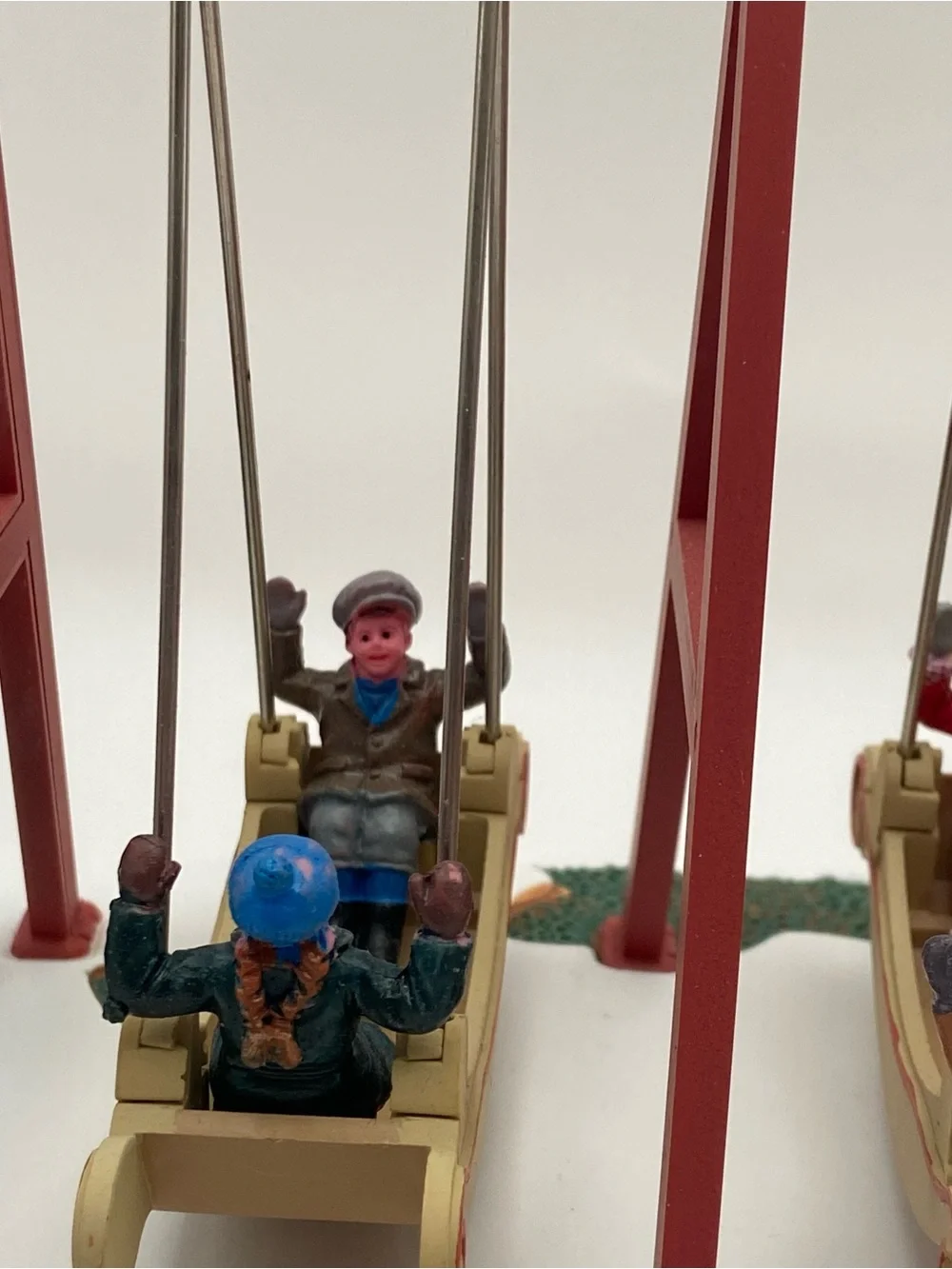 Lemax Village Park Swing Boats Holiday Village Accent - For Parts, Not Working